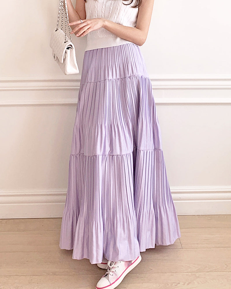 Pleated Tiered Skirt PRCL906003 