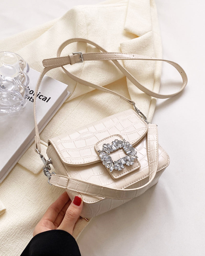 Crocodile mini shoulder bag with big bijou PRCL905909 