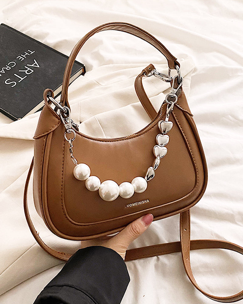 2way bag with big pearl &amp; heart charm PRCL906044 