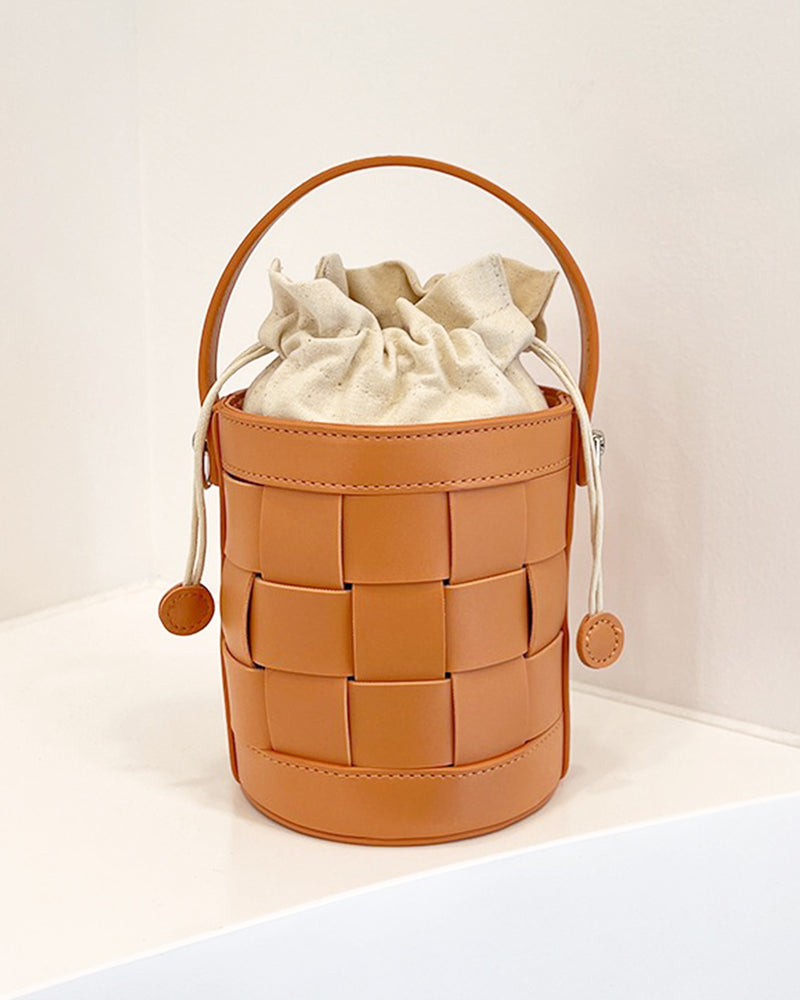 Cross-knit one-handle bucket bag CMGZ600013 