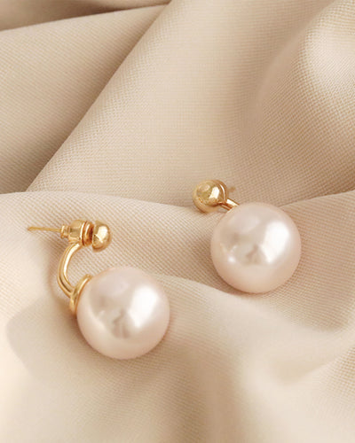 Basic Gold Pearl Earrings PRCL905962
