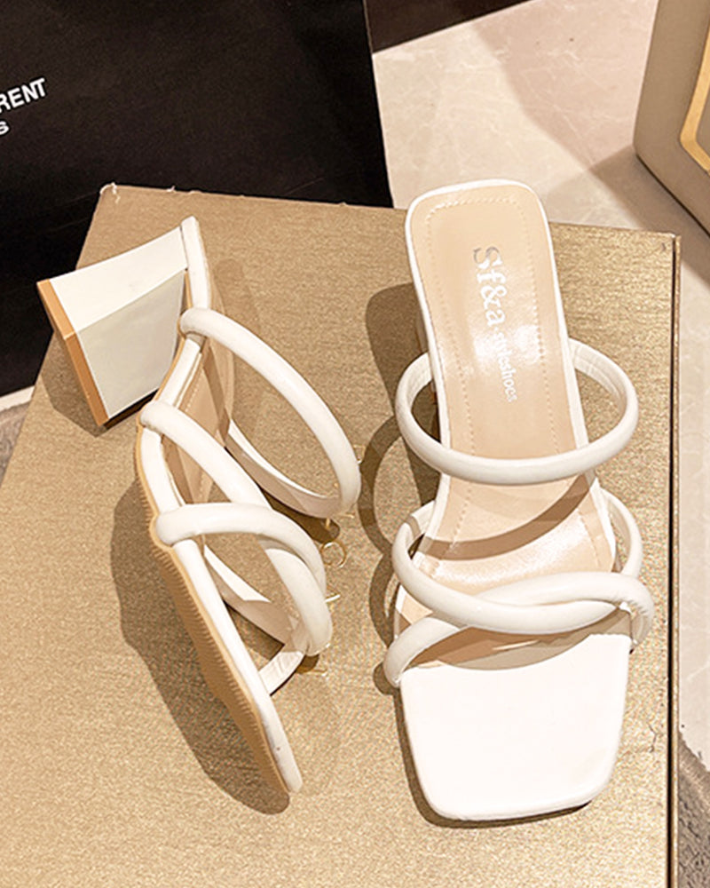 Square toe twist strap sandals PRCL905984 