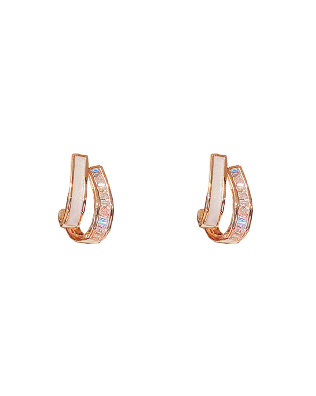 重ね付け風ビジュー&ホワイトピアス PRCL905997｜Cummel(キュンメル)