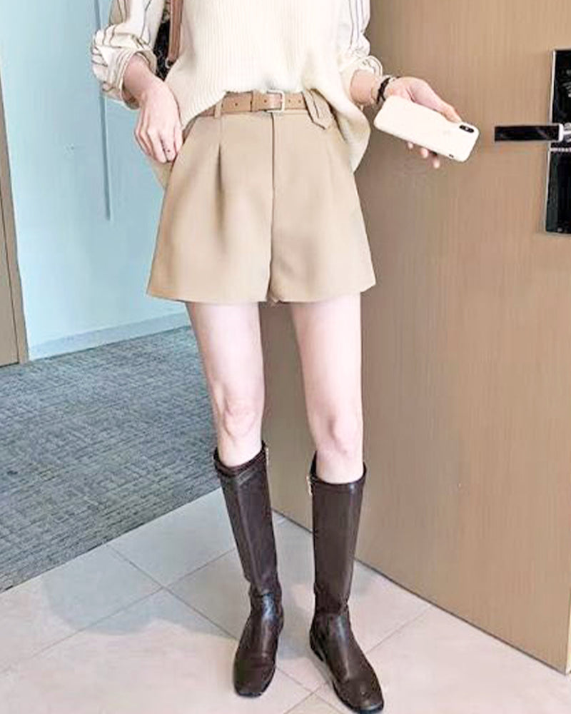 ベルト付きフレアショートパンツ PRCL905915
