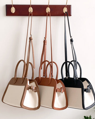Leather-like bicolor canvas tote bag CMGZ600024 
