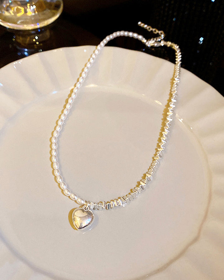 ☆NCT 着用☆【treaju】☆ハートペンダントパールネックレ.ス☆ 送料無料】【ドイツ製】 シルバー/SILVER925/SV925 白蝶貝