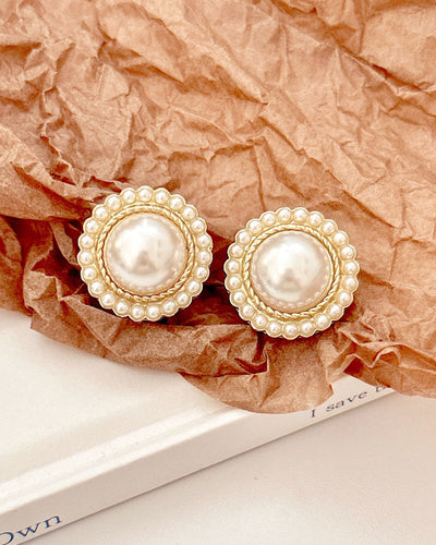 Vintage style big pearl earrings PRCL905952