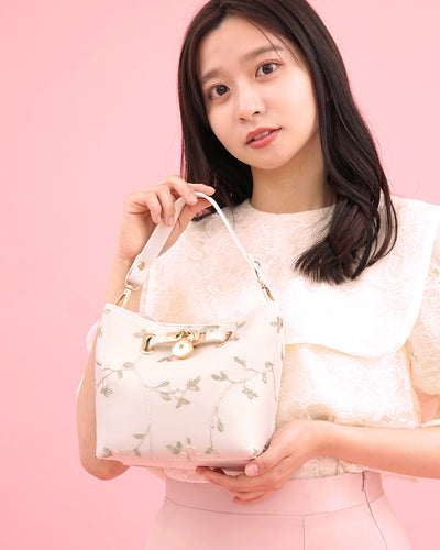 Flower Embroidered Bucket Bag PRCL903171