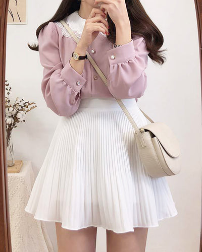 Pleated mini skirt PRCL905990 