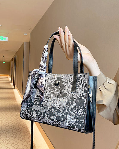 Toile de Jouy tote bag with scarf PRCL905980 
