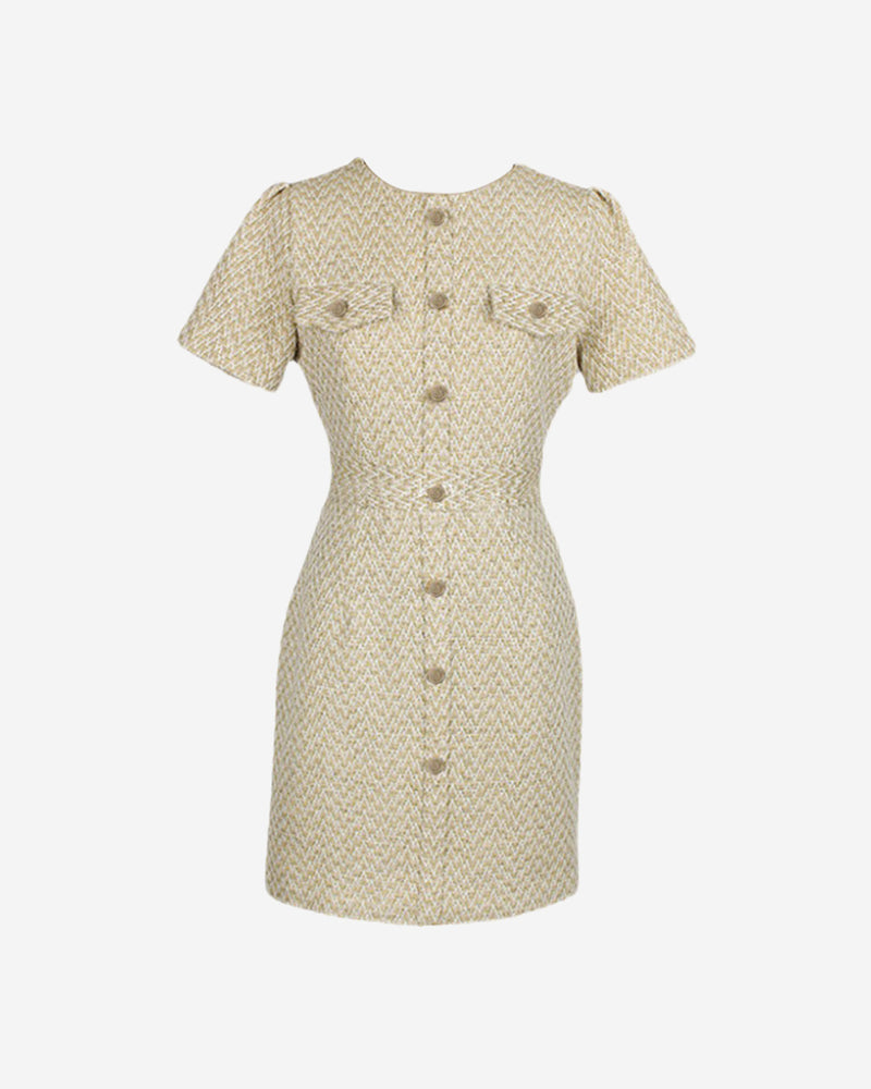 Tweed mini dress with buttons PRCL905927 
