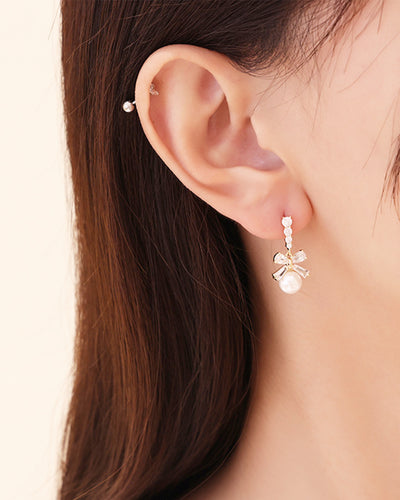 Ribbon earrings with feminine bijou PRCL905514