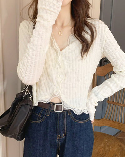 Layered lace cardigan PRCL905811 