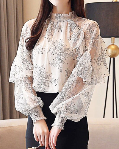 Lace tulle blouse PRCL905812 