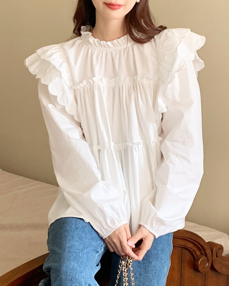 Frill smock blouse PRCL905729 
