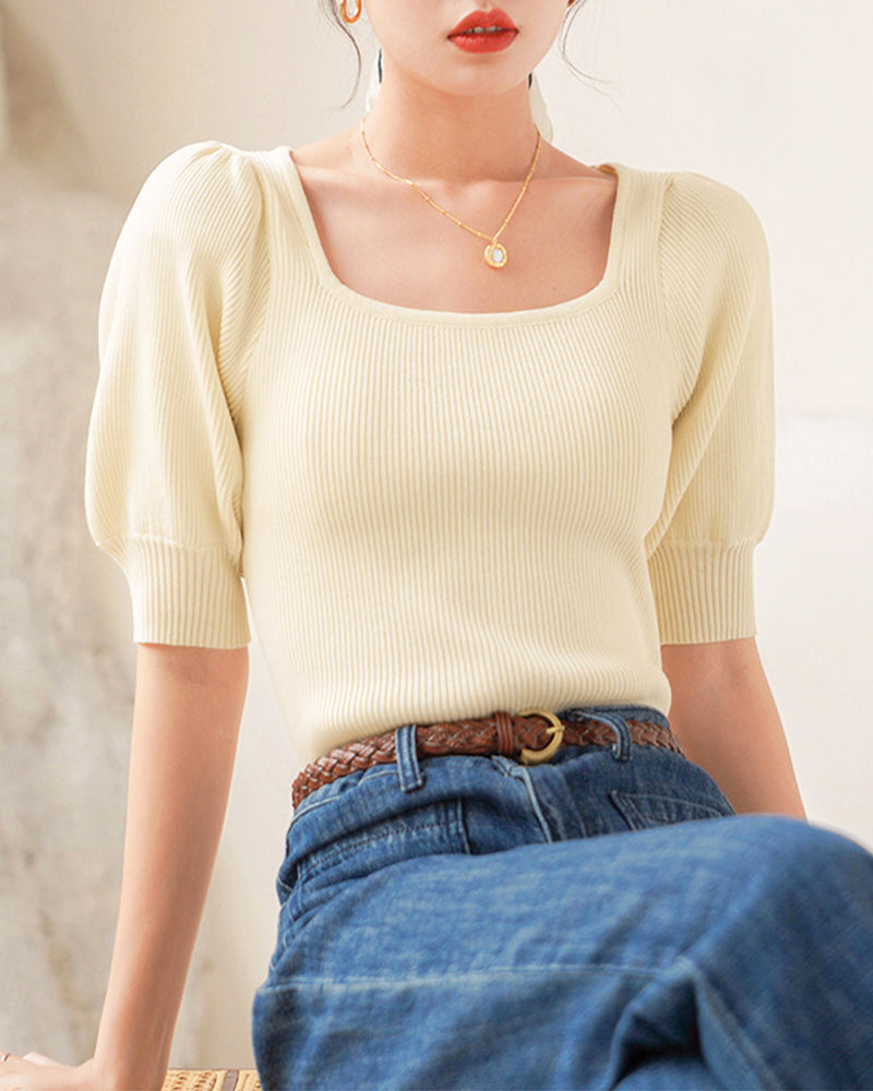 Scooped Neck Summer Sweater PRCL905746 