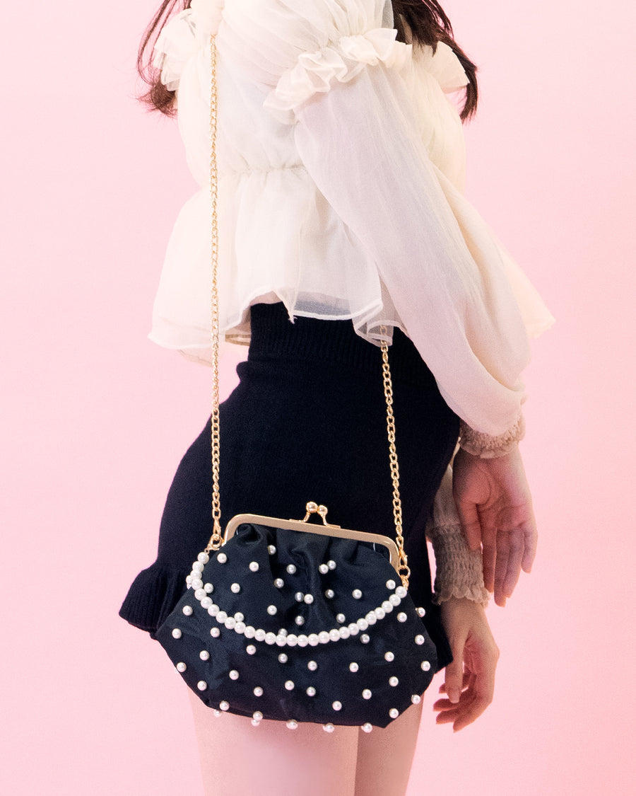 専用になります♡　　　　がま口バック　♡ジョリーフルール♡ 乙女なリボンのがま口バッグ(ジョリーフルール・サテン生地