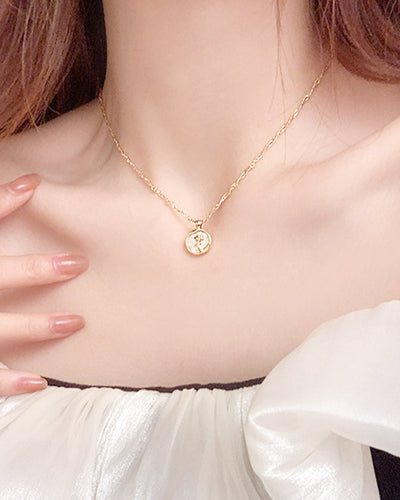 Rose plate necklace PRCL905858 