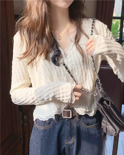 Layered lace cardigan PRCL905811 