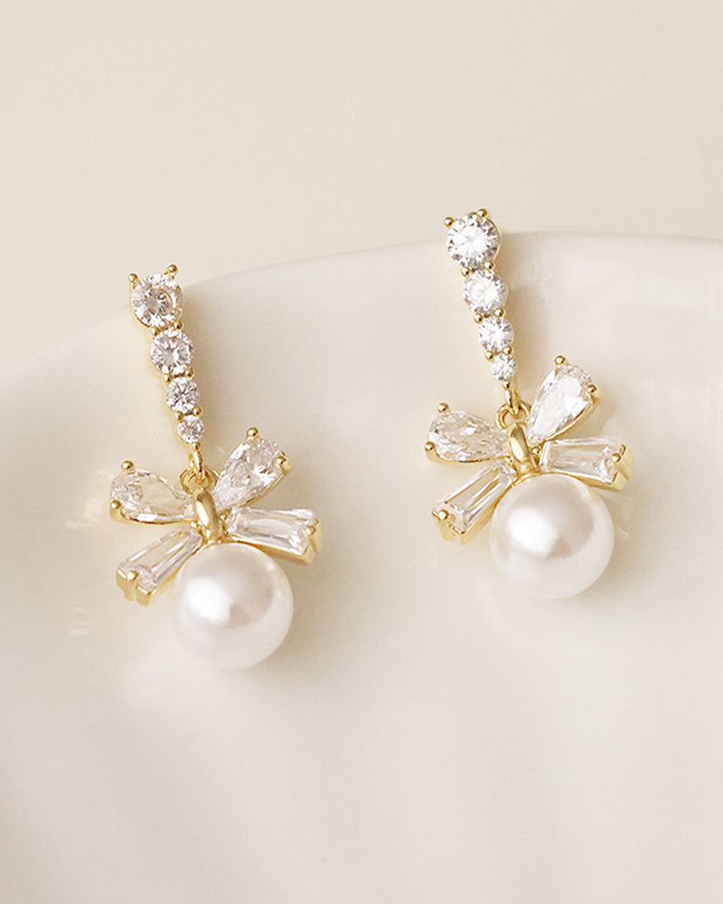 Ribbon earrings with feminine bijou PRCL905514