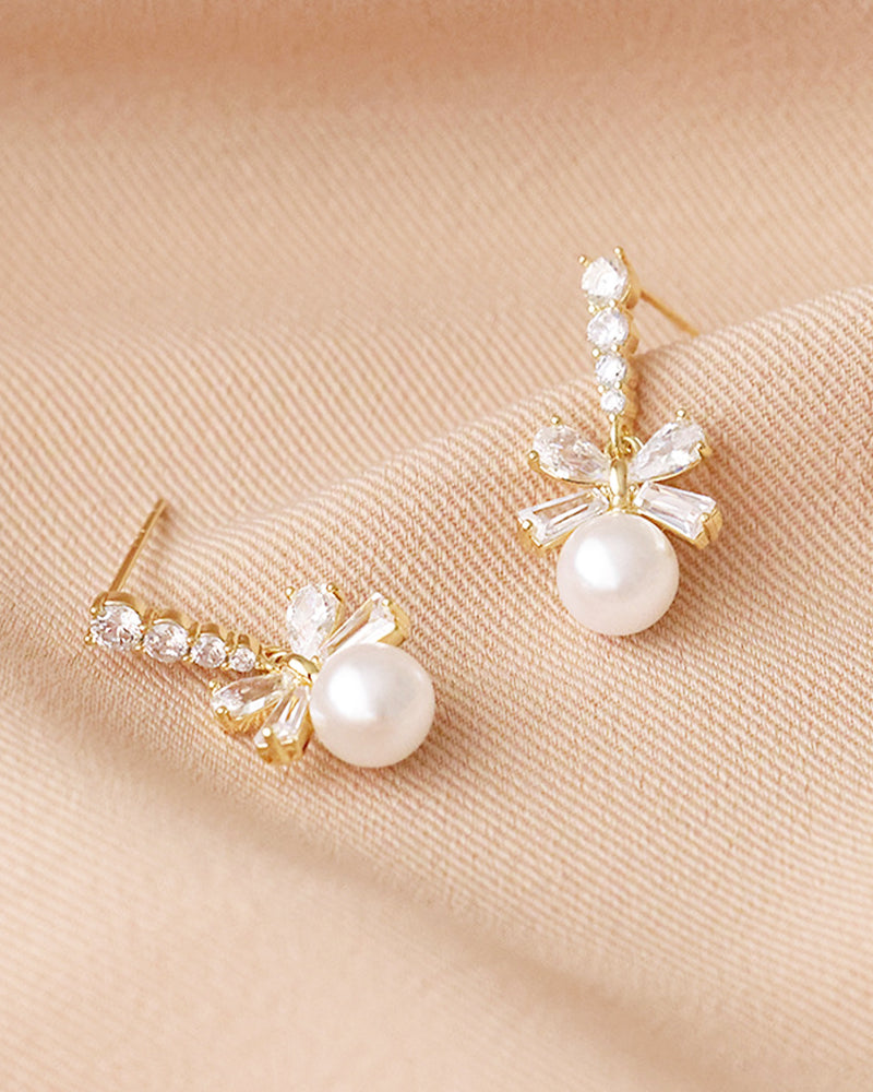 Ribbon earrings with feminine bijou PRCL905514