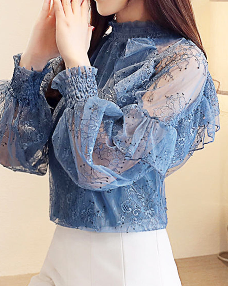 Lace tulle blouse PRCL905812 