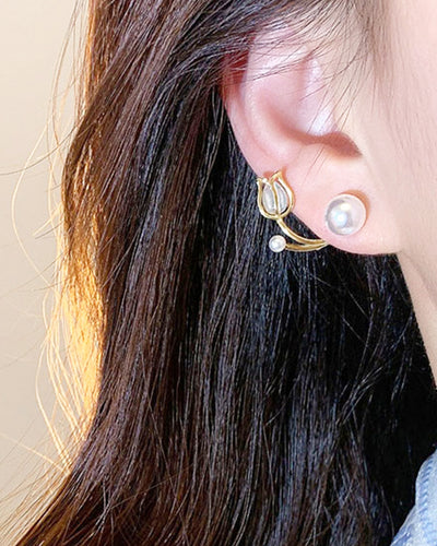 Mini Tulip Pearl Earrings PRCL905515