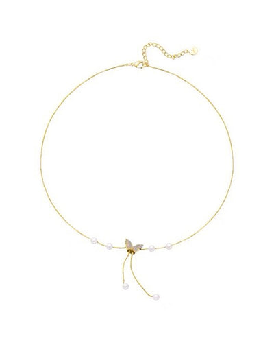 Gold Chain Butterfly Necklace PRCL905785 