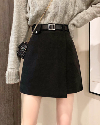 Wrap design mini skirt with belt CMGZ500003 