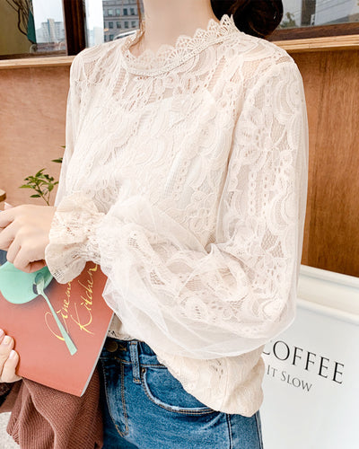 Soft lace tulle blouse PRCL905714 