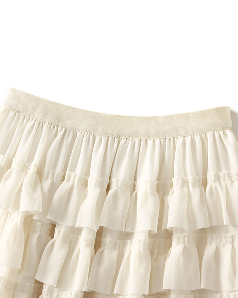 Tiered Frill Narrow Skirt PRCL905703 