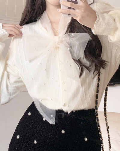 Pearl bowtie blouse PRCL905810 
