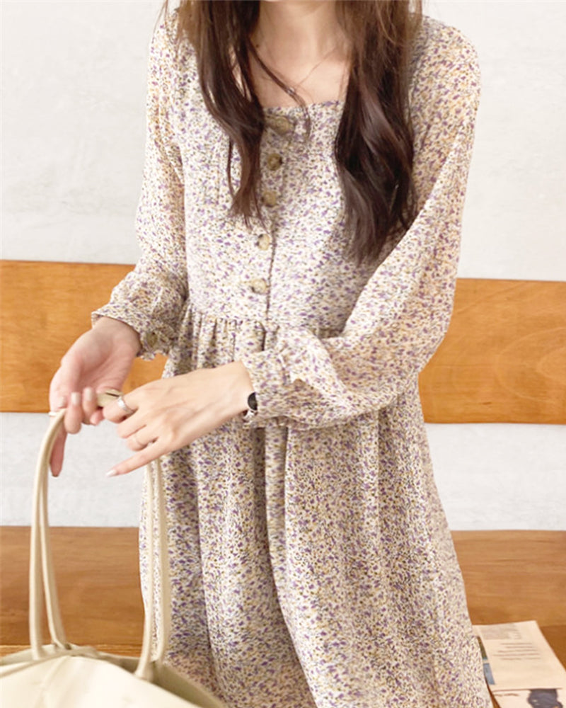 Petite floral dress with buttons PRCL905713 