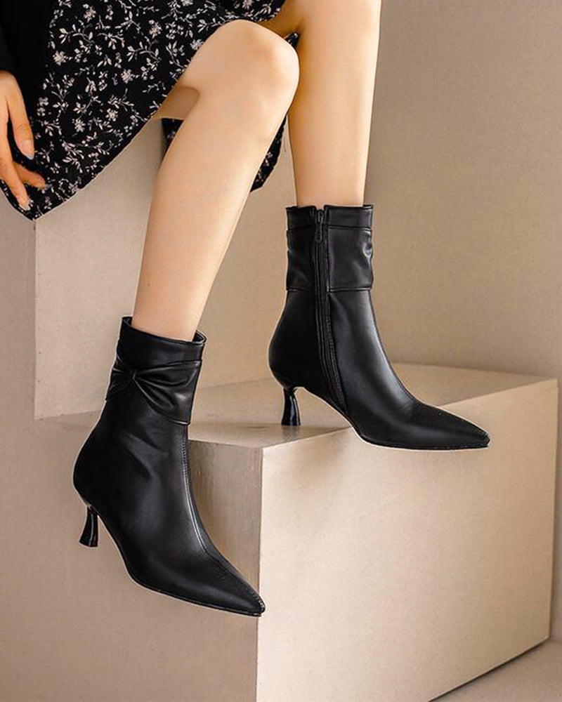 Side ribbon short boots CMGZ700001 