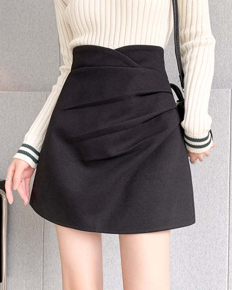 Simple gathered mini skirt PRCL905708 