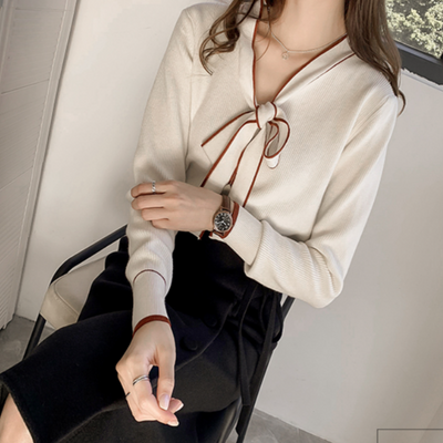 Bow tie rib knit top PRCL902856