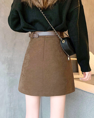 Wrap design mini skirt with belt CMGZ500003 