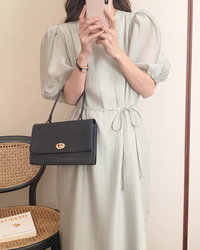 シアーパフスリーブロングワンピース PRCL905855