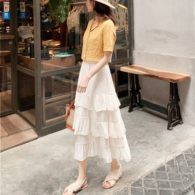 Tiered Long Skirt PRCL903876