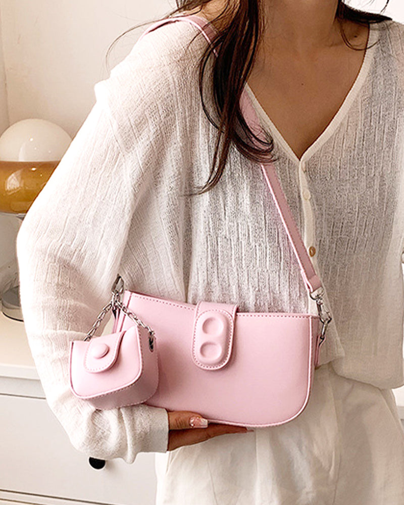 Simple shoulder bag with mini pouch PRCL905842 