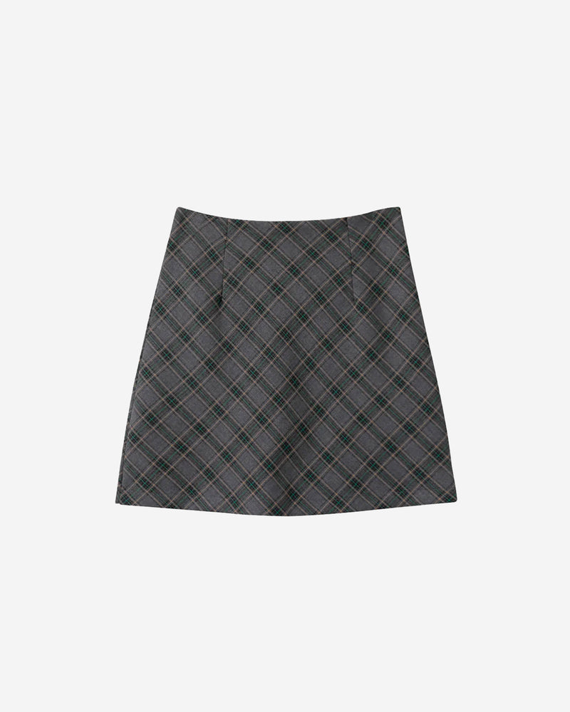 Trapezoidal check mini skirt PRCL905503 