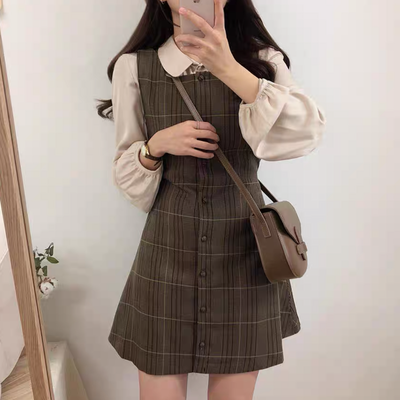 Sleeveless check mini dress PRCL901986