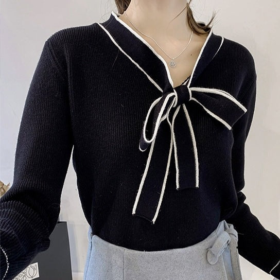 Bow tie rib knit top PRCL902856