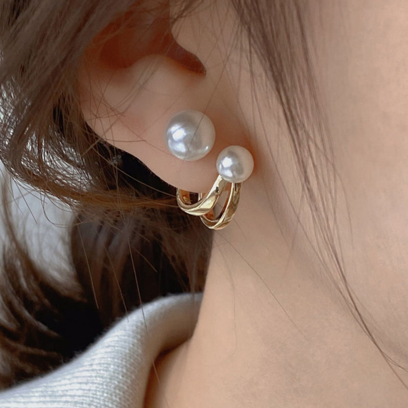 Pearl hoop earrings PRCL903180