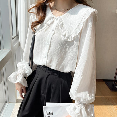Frilled collar blouse PRCL905450