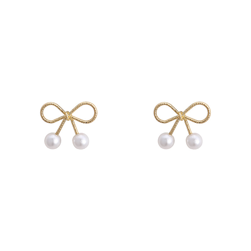 Ribbon &amp; Pearl Mini Earrings PRCL902787 