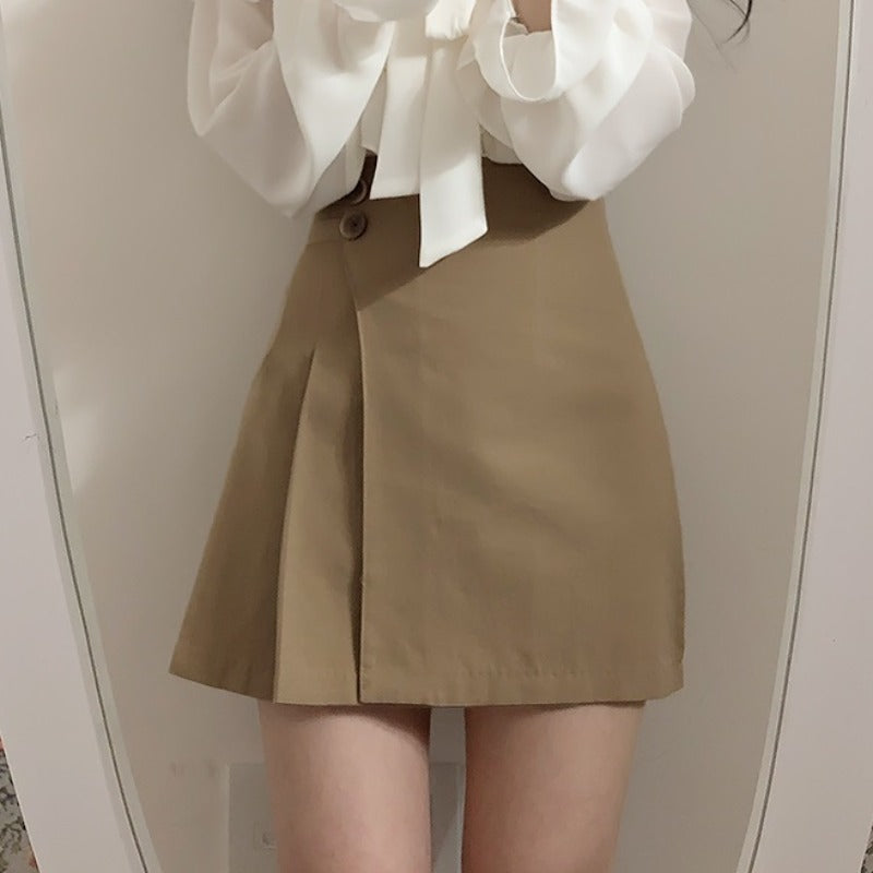 Asymmetric pleated mini skirt PRCL902918