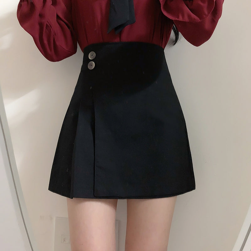 Asymmetric pleated mini skirt PRCL902918