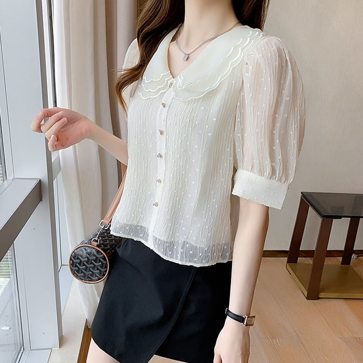 Scalloped lace blouse PRCL903720