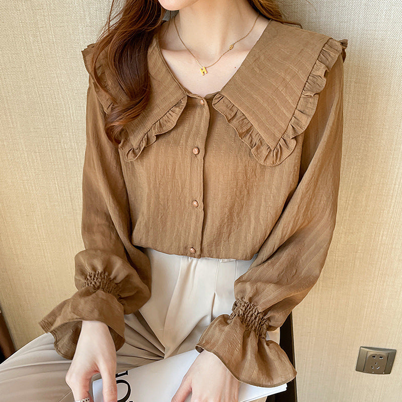 Frilled collar blouse PRCL905450